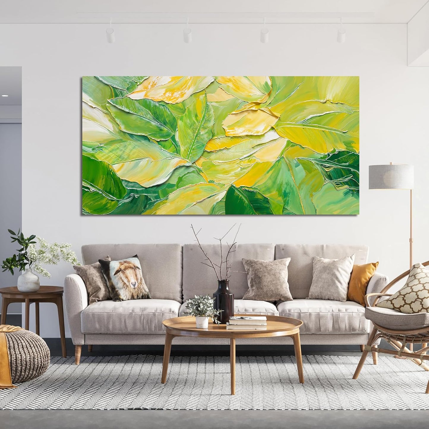 Canvas Wall Art Decor Large Wall Art Pictures for Living Room Artwork for Walls Abstract Green Wall Art Prints Abstract Canvas Art Wall Decor Wall Decorations Bedroom Home Aesthetic Wall Art Decor 24"X48"