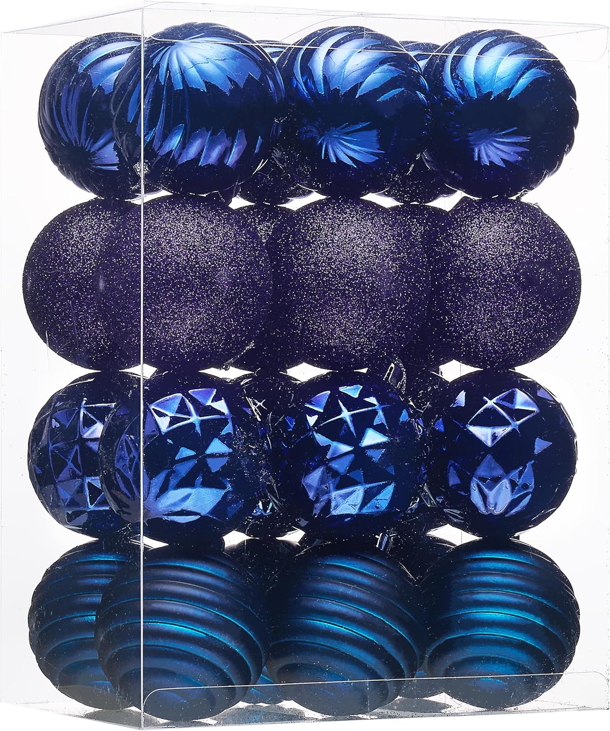 Valery Madelyn Christmas Ornaments Tree Decorations Set for Fall Halloween, 24ct Navy Blue Shatterproof Ball Ornaments, 2.36" Hanging Ornament Bulk for Xmas Holiday Party Decor