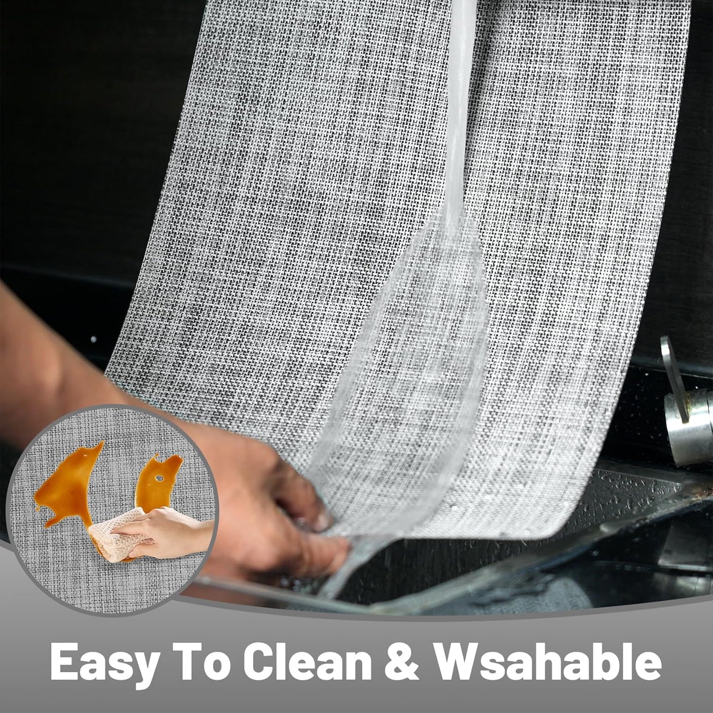 Placemats Set of 8，Non-Slip PVC Weave Table Mats Easy to Clean，Heat Resistant Place Mats for Kitchen Dining Table Decoration Indoor Outdoor，Gray