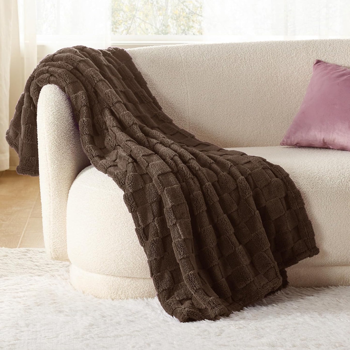 Bedsure GentleSoft Twin Blanket for Bed Dark Brown - Super Soft Cozy Blankets for Women Men Girls, Cute Fuzzy Fleece Throws for Bedroom Couch, 60x80 Inches