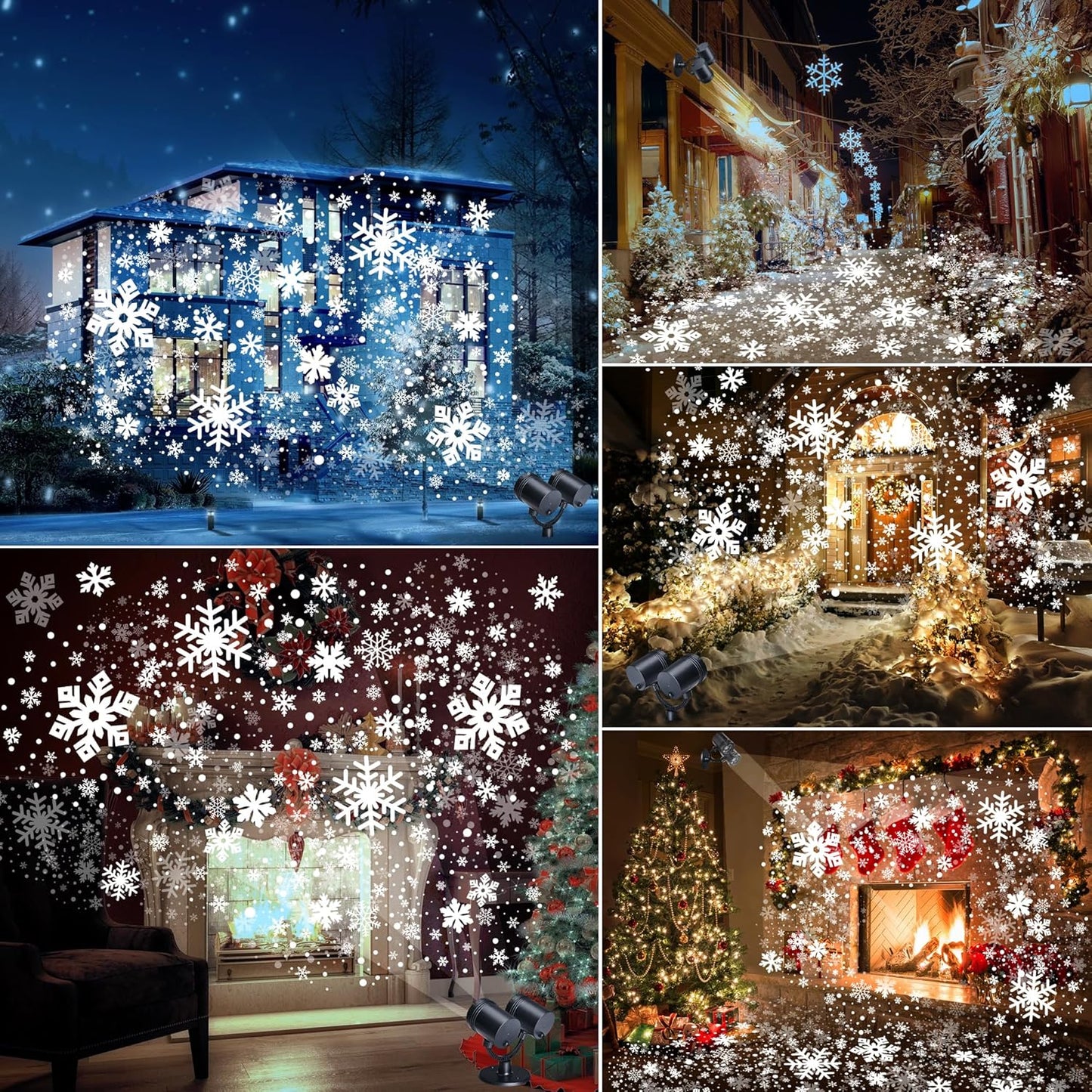 Snowflake Projector Lights, Christmas Decorations Lighting Projector, with Timer Dynamic Led Snow Lamp, for Holiday New Year Party Garden Patio Yard Outdoor Indoor Xmas Decor
