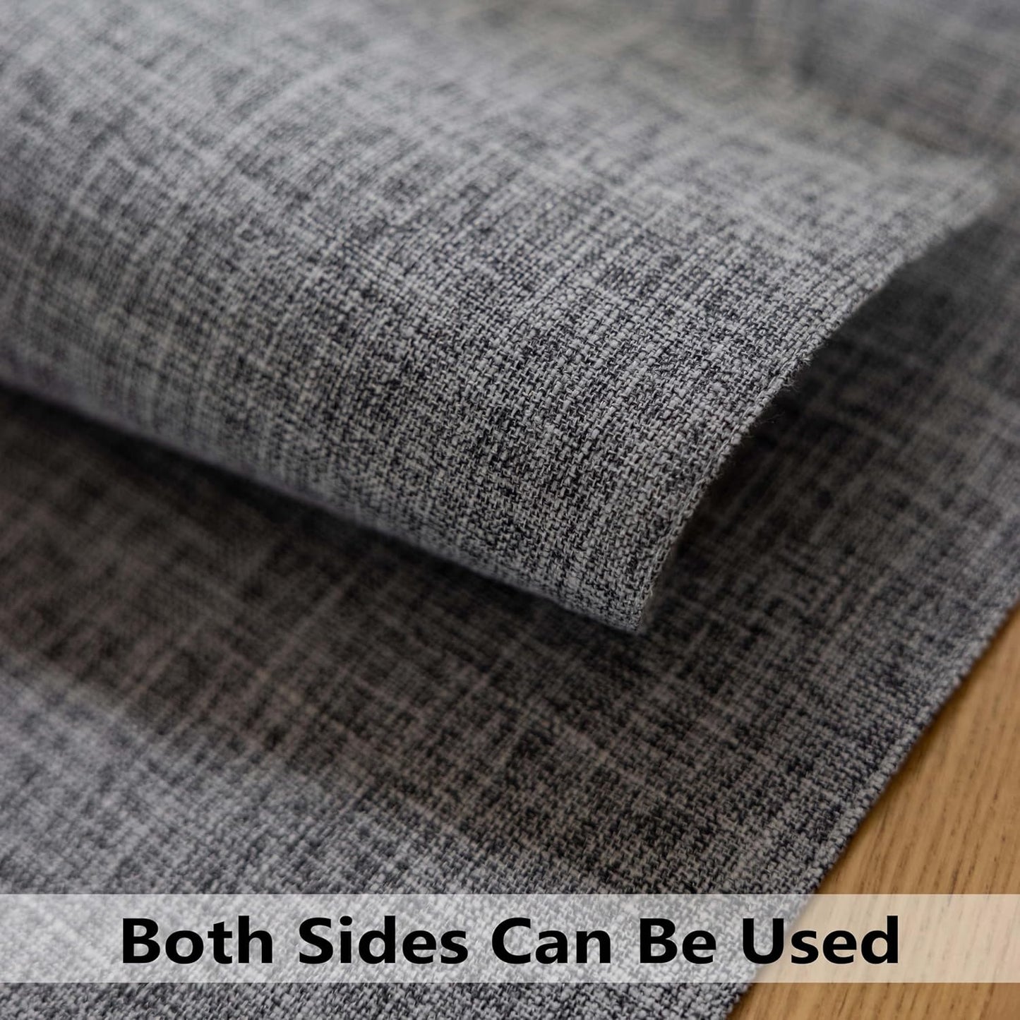 Demetex Cloth Placemats Set of 6 Table Mats Gray Linen Place Mats for Buffet Kitchen and Dining Room, Ash Grey