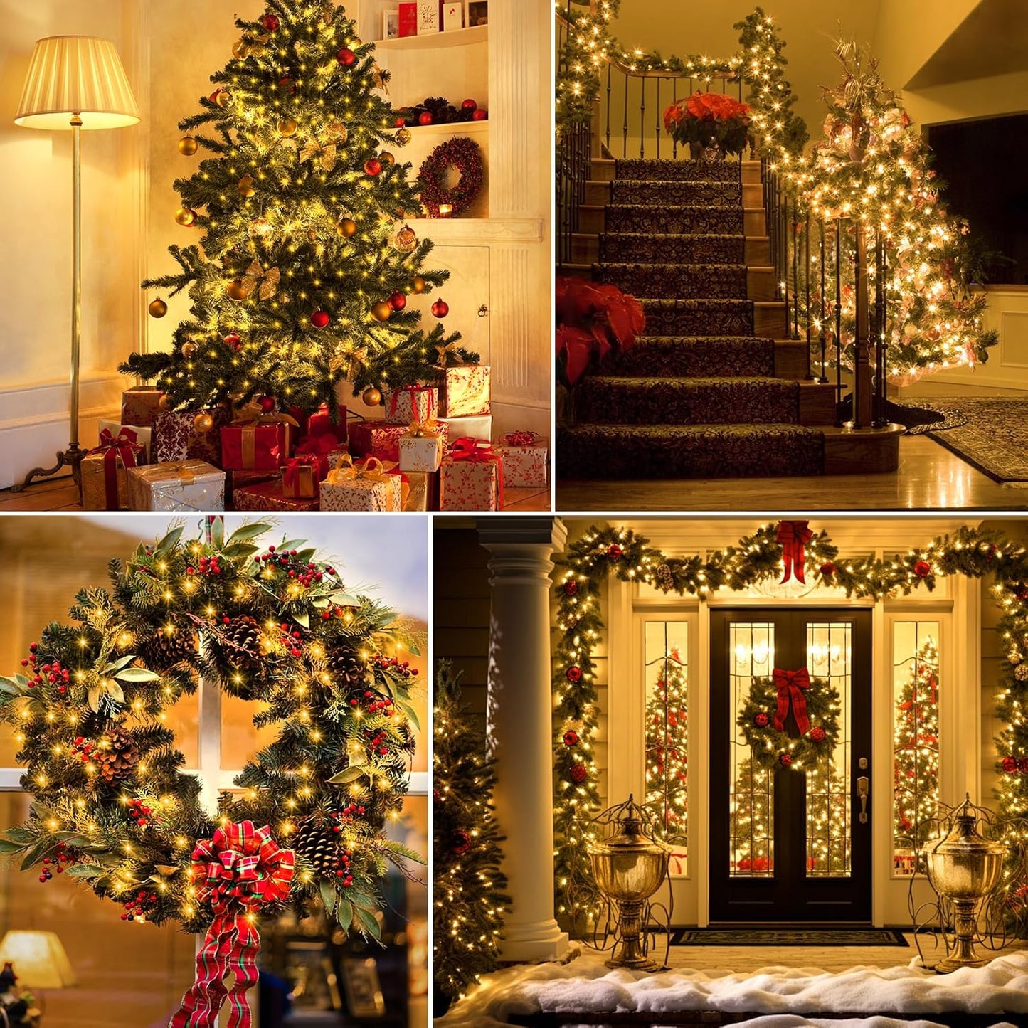 2 Pack Christmas Fairy Lights Battery Operated, 16.4FT 50 LED Dark Green Wire Micro Starry Twinkle Light with Auto Timer Waterproof, String Lights for Indoor Outdoor Yard Decor (Warm White)