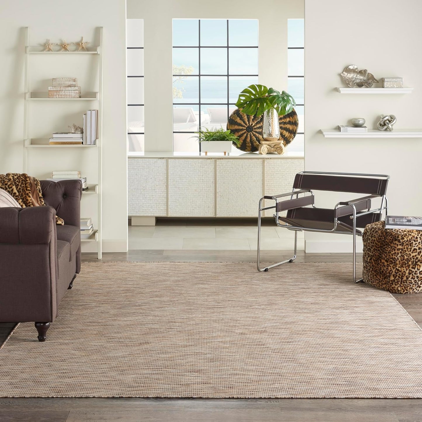 Nourison Home Positano 10' x 14' Beige Fabric Modern Area Rug (10' x 14')