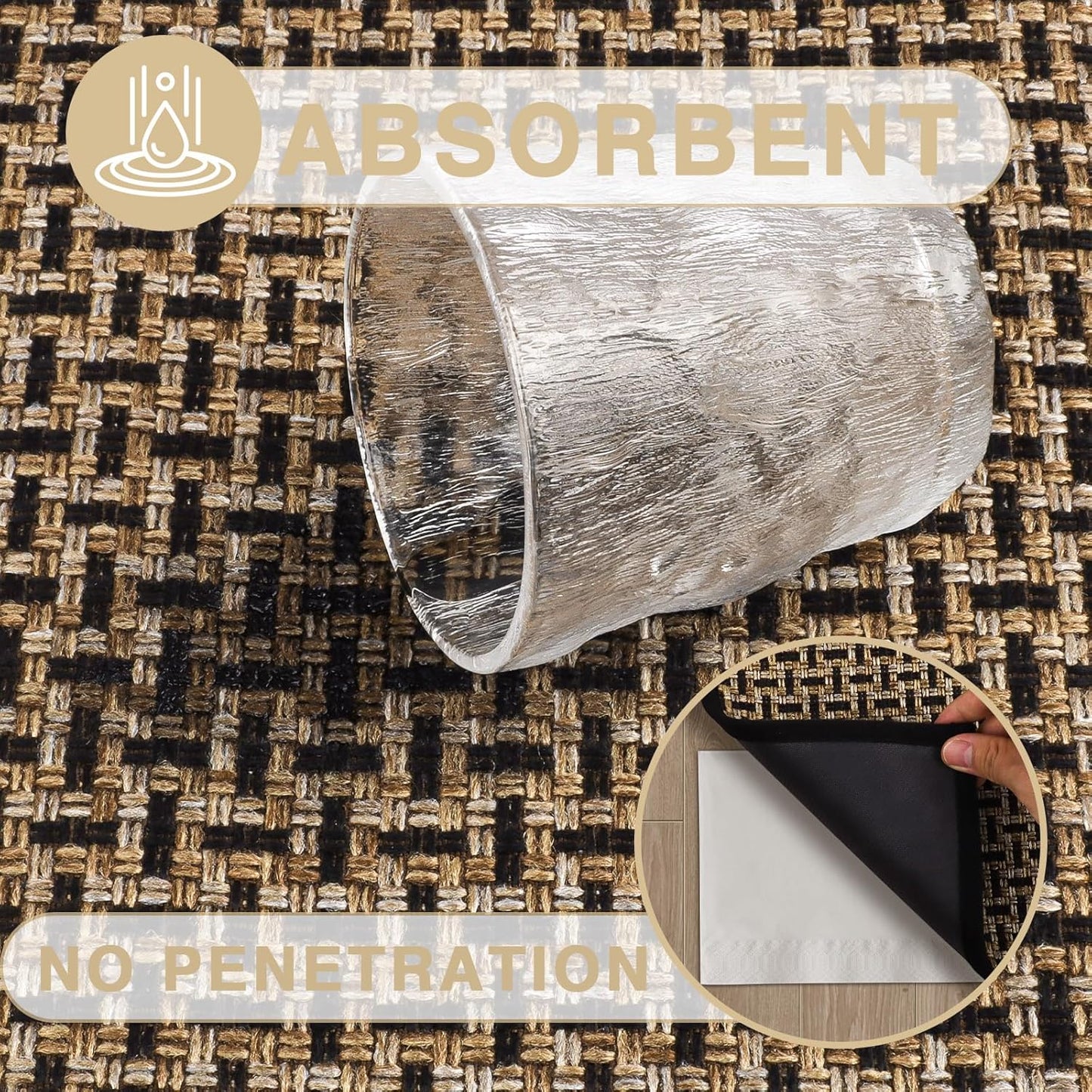 LEKEEPGO Door Mat Indoor Entrance 36"x59", Absorbent Indoor Door Mat Large, Non Slip Rubber Backing Inside Door Mats, Washable Floor Mat, Low-Profile Doormat for Front Door, Entryway, Entrance, Black