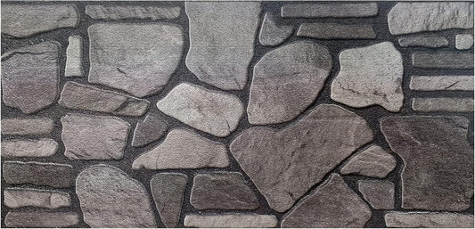 Dundee Deco 3D Wall Panels - Cladding Grey Charcoal Ash Stone Look Wall Paneling, Styrofoam Facing for Interior and Exterior Applications, DIY, Sample, Size 10 x 10 in.