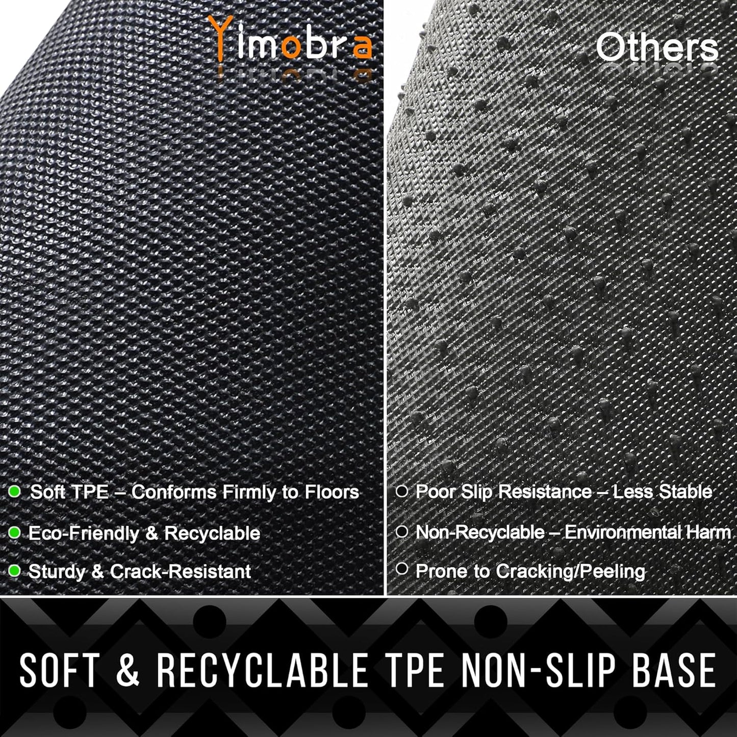 Yimobra Front Door Mat Outdoor Indoor 47x24, All-Season, All-Weather, Heavy Duty Welcome Door Mats Outside Entrance, Non Slip Porch Patio Entrance Mat, Black