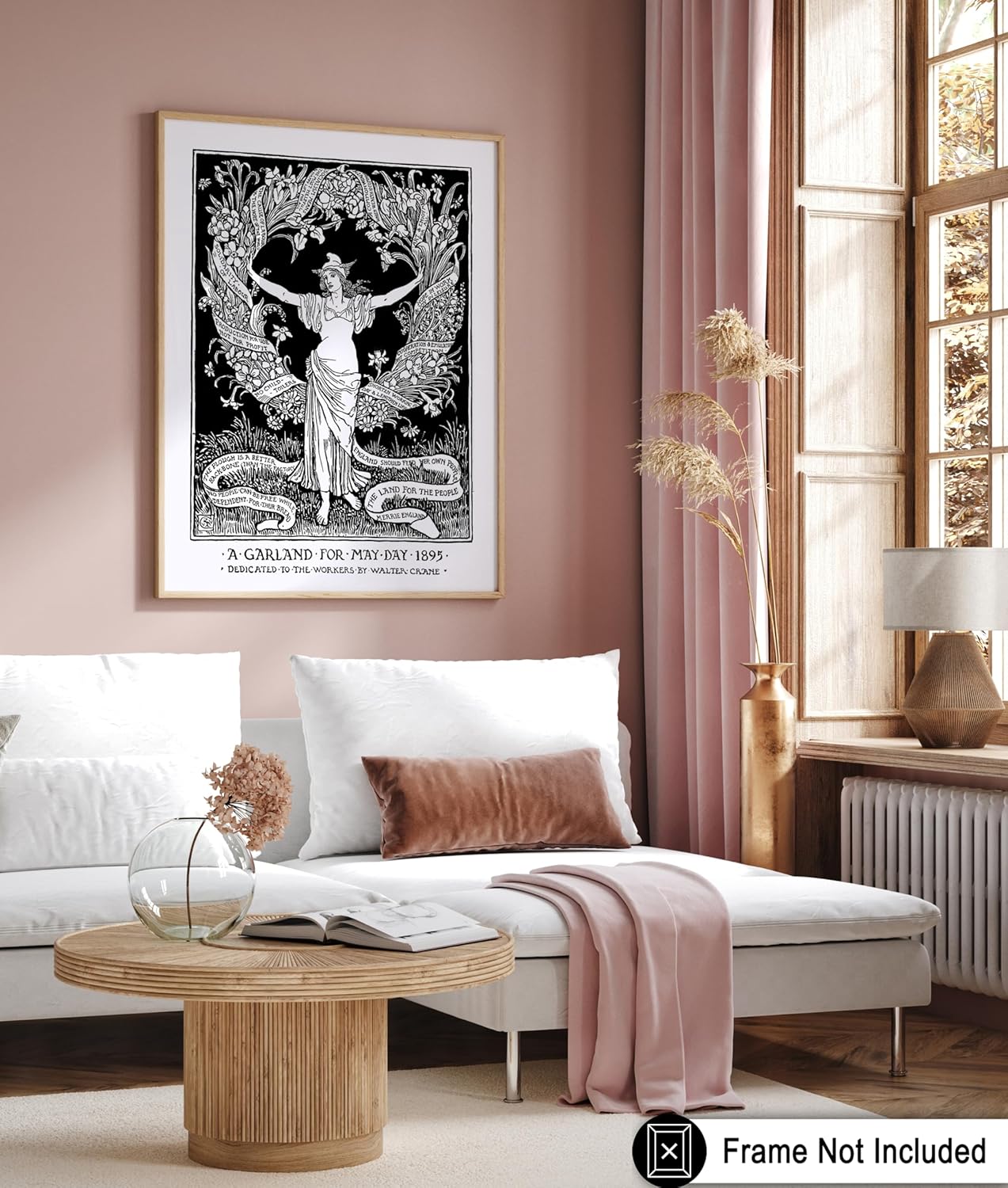 Poster Master Vintage Walter Crane Poster - Retro A Garland for May Day Print - Socialist Art - Gift for Him, Her, Men, Women - Wall Decor for Home, Office, Living Room - 16x20 UNFRAMED Wall Art