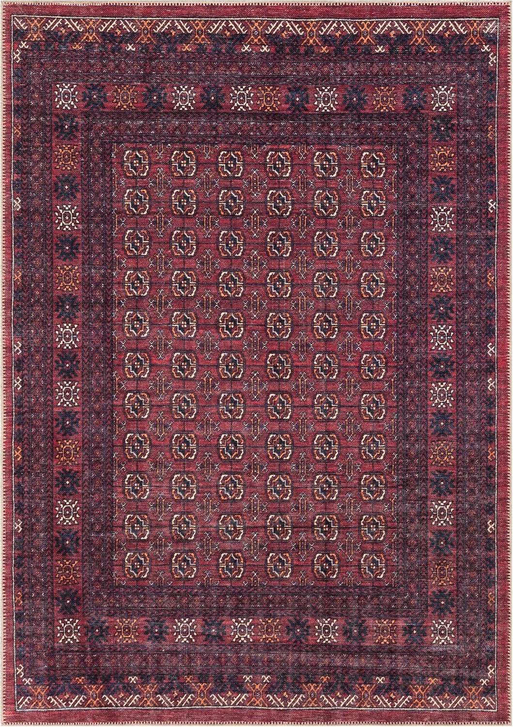 Keen Home Design 8x10 Rug - Machine Washable Area Rug with Non-Slip Backing, Ideal for Living Room, Dining Room, Bedroom - Vintage, Easy Clean, Durable, Low Pile Rug - (8' x 10')