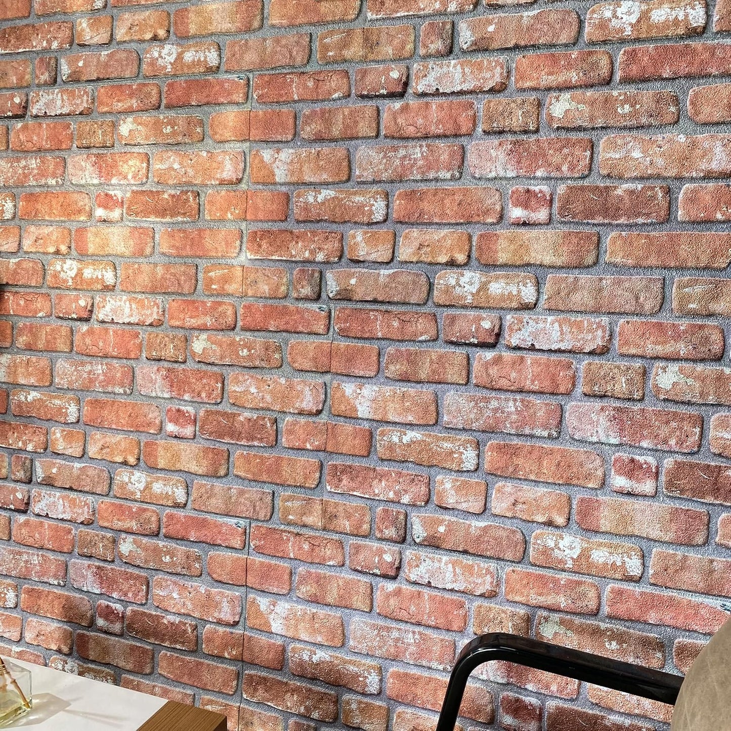 Dundee Deco 3D Wall Panels Faux Brick - Cladding, Red Orange Stone Look Wall Paneling, Styrofoam Facing for Living Room, Kitchen, Bathroom, Balcony, Bedroom, Sample, Size 10 x 10 in.