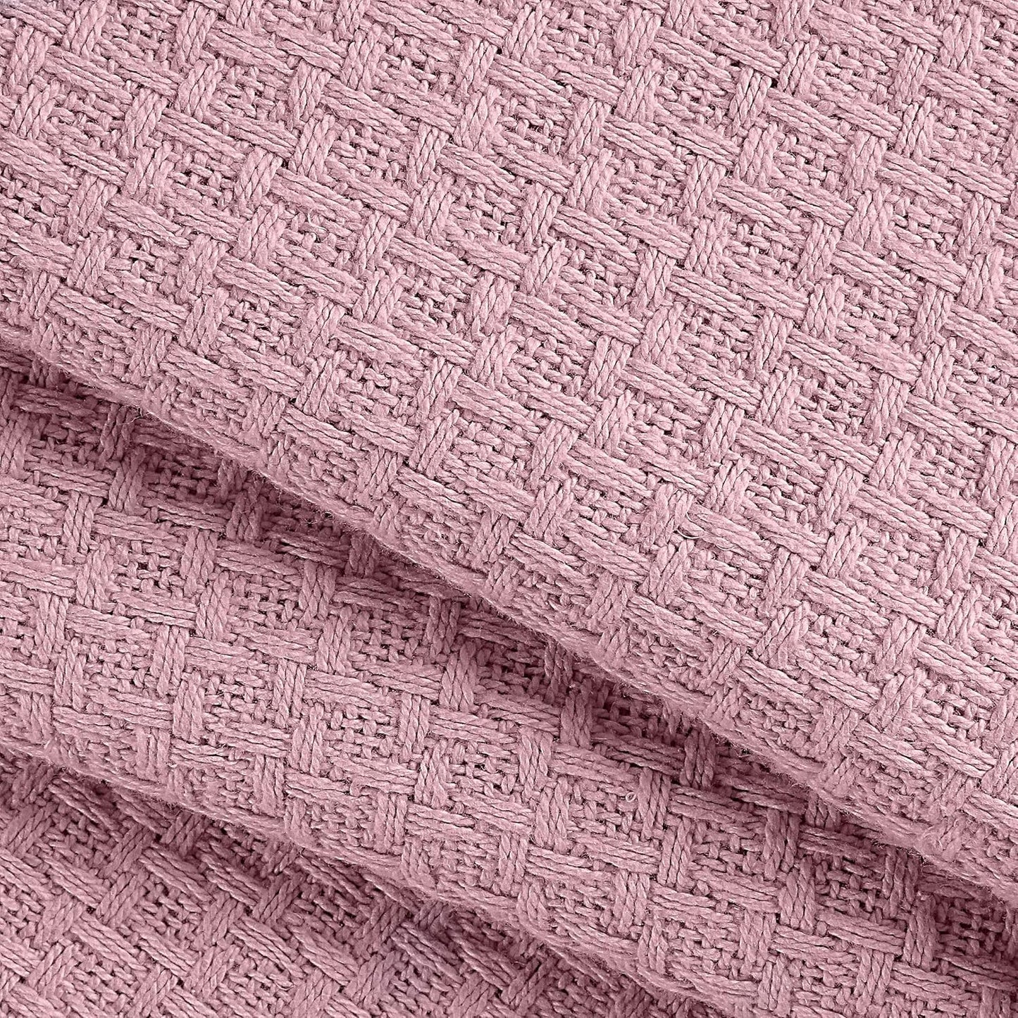 BELIZZI HOME 100% Cotton Bed Blanket, Breathable Bed Blanket Full Queen Size, Cotton Thermal Blankets Full Queen, Perfect for Layering Any Bed for All Season, Purple