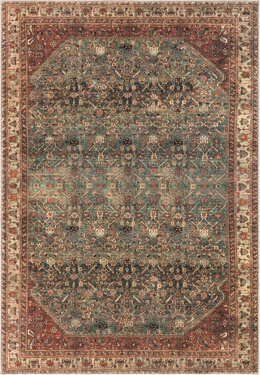 Keen Home Design 3x5 Rug - Machine Washable Entry Rug with Non-Slip Backing, Ideal for Enteryway, Kitchen, Bathroom, Laundry Room - Vintage, Easy Clean, Durable, Low Pile Rug - (3' x 5')