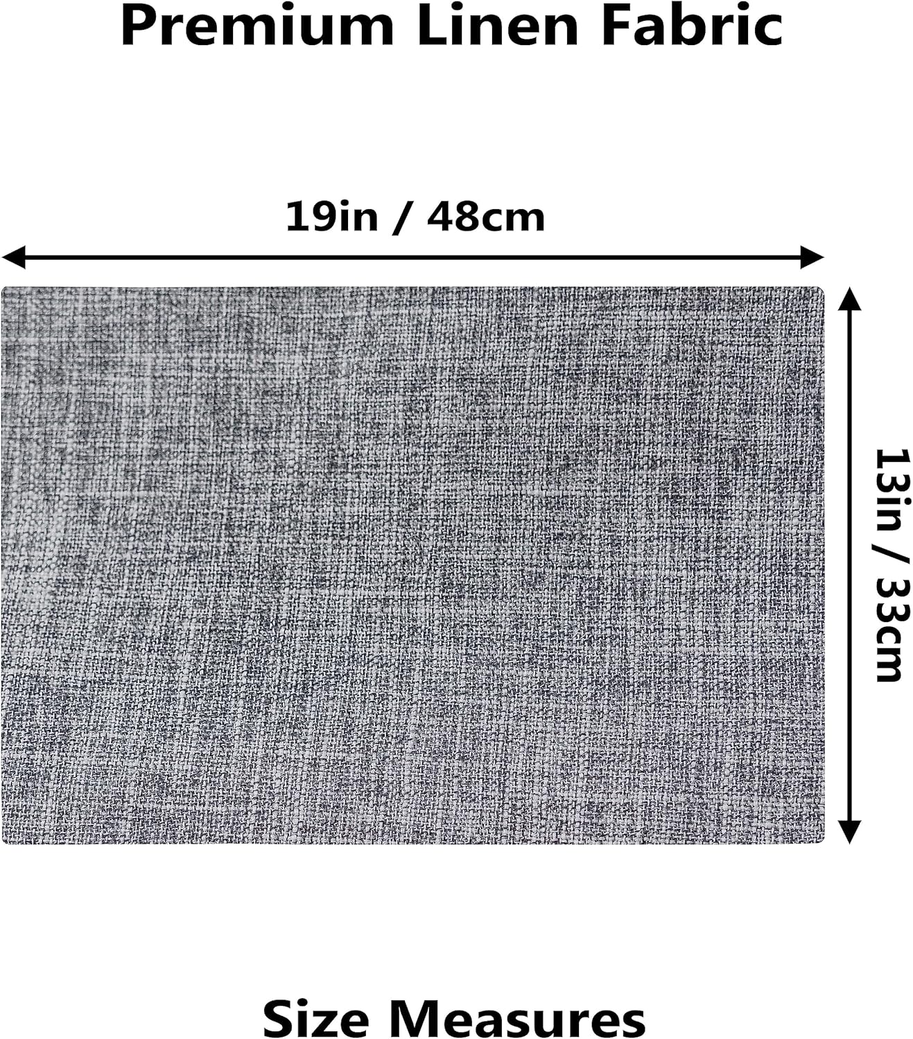 Demetex Grey Textured Linen Placemats Set of 8 Classic Place Mats Heat Resistant Cloth Table Placemat for Dinner Gathering Buffet, 13x19 inch, Ash Grey