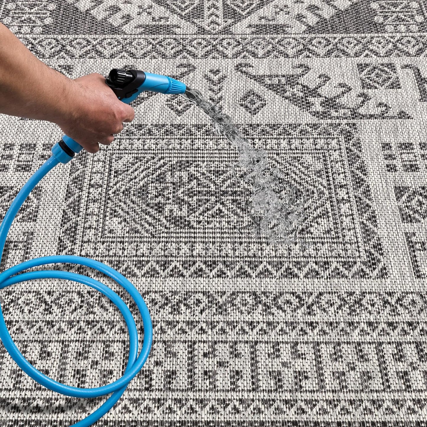 Keen Home Design Terrace Outdoor Area Rug - 8x10 Washable Indoor/Outdoor Rug for Patio, Kitchen, Balcony, Beach, Garden, Deck and Porch, Size: 7'7"x10'