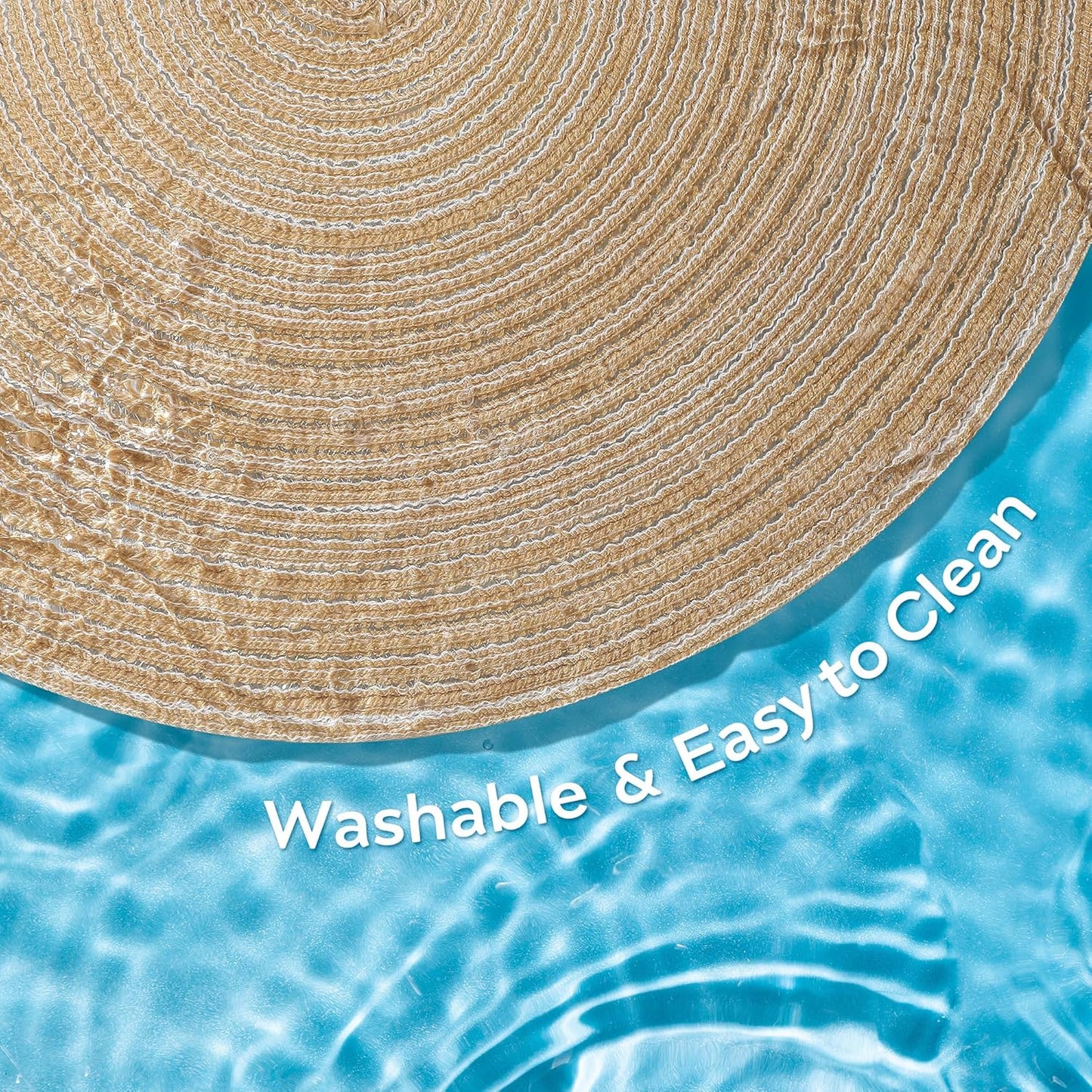 Leetaltree Round Placemats Heat and Slip Resistant Cotton Table Mats, Washable Bohemian Placemats for Dining Tables (Beige, Set of 12)